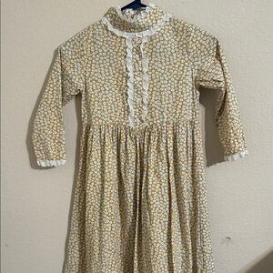 Scarlet Darkness Floral Yellow Kids Casual Dress